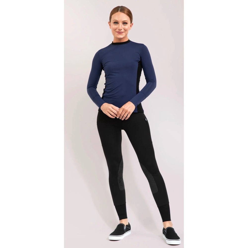 Botori Taylor Equestrian Riding Pants Black Camo Knee Patch Leggings Womens S